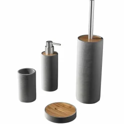 Viadurini Bathroom Badzubehör-Set Arbeitsplatten-Badezimmerzubehör in Weiß oder Grau - Fox Resin