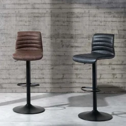 Viadurini Living Barhocker-Set mit 2 Barhockern aus Kunstleder und Stahl – Potassium