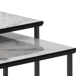 Viadurini Living Moderne Couchtische-Set mit 2 Couchtischen aus Stahl und MDF – Osmio