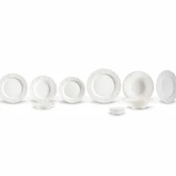 Viadurini Kitchen Teller Set-Set mit 27 eleganten weißen Porzellan-Designplatten - Gimignano