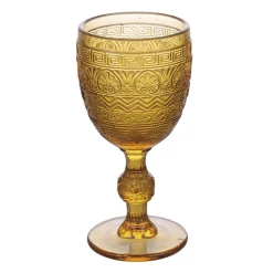 Viadurini Kitchen Weinkelch-Set mit 12 Kelchen 210 ml aus farbigem Glas und Reliefarbeit - Sonnenuntergang