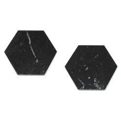 Viadurini Kitchen Küchenzubehör-Set mit 2 sechseckigen Marmoruntersetzern mit Kork Made in Italy - Narita