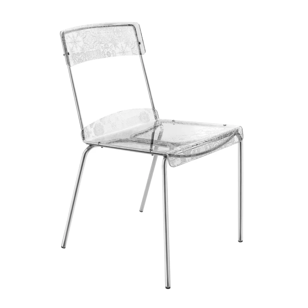 Viadurini Living Design Stühle-Set mit 2 stapelbaren Plexiglasstühlen, hergestellt in Italien – Nala