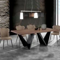 Viadurini Living Moderne Stühle-Set mit 4 Stühlen aus Kunstleder in Antikoptik – Bernstein