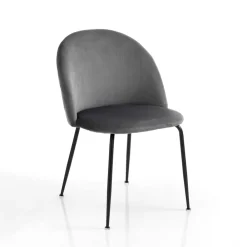 Viadurini Living Moderne Stühle-Set mit 4 Stühlen aus Mikrofaserstoff mit Samteffekt – Terbio