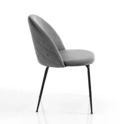 Viadurini Living Moderne Stühle-Set mit 4 Stühlen aus Mikrofaserstoff mit Samteffekt – Terbio