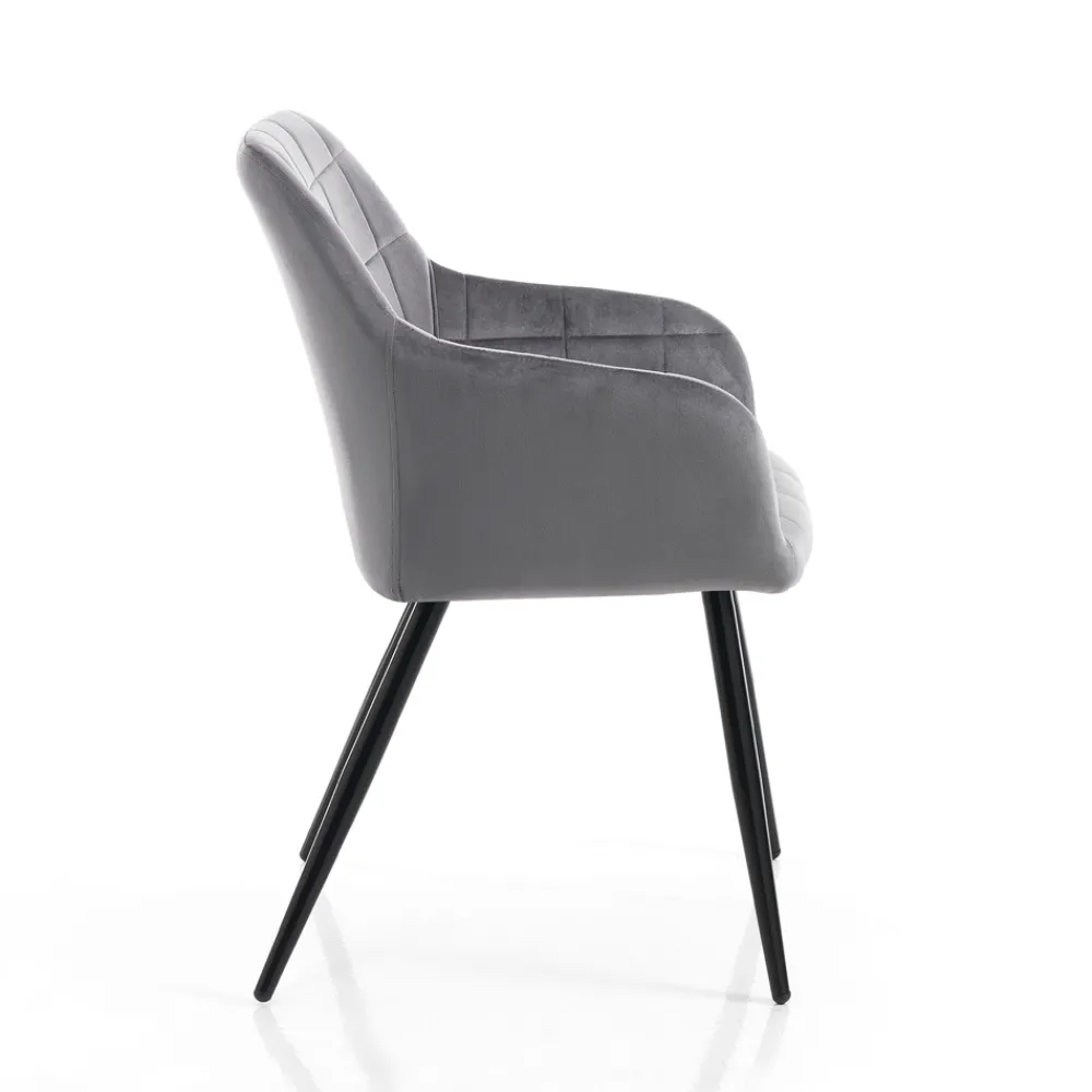 Viadurini Living Moderne Stühle-Set mit 2 Stühlen aus Stoff mit Samteffekt – Plutonium