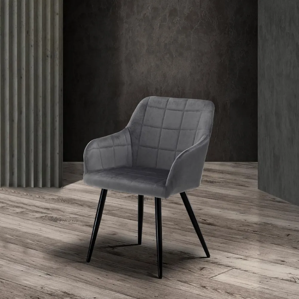 Viadurini Living Moderne Stühle-Set mit 2 Stühlen aus Stoff mit Samteffekt – Plutonium