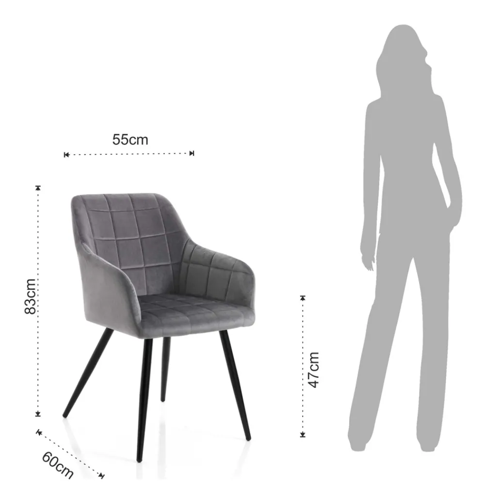 Viadurini Living Moderne Stühle-Set mit 2 Stühlen aus Stoff mit Samteffekt – Plutonium