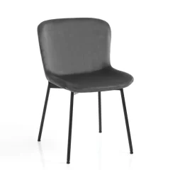 Viadurini Living Moderne Stühle-Set mit 4 Stoffstühlen und neigbaren Füßen – Dentice