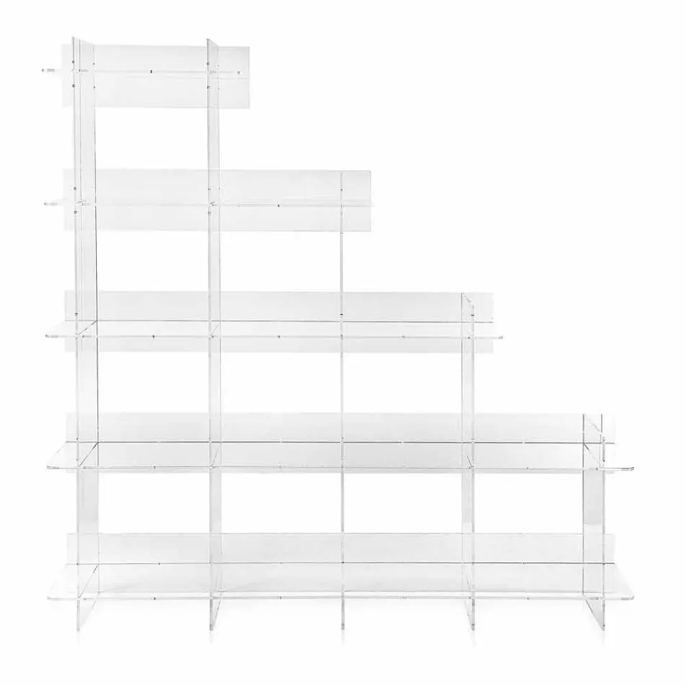Viadurini Living Moderne Design Bücherregale-Sfera3 transparentes Wand Bücherregal L180 x H180 x P30 cm, hergestellt in Italien