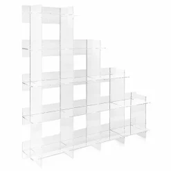 Viadurini Living Moderne Design Bücherregale-Sfera3 transparentes Wand Bücherregal L180 x H180 x P30 cm, hergestellt in Italien