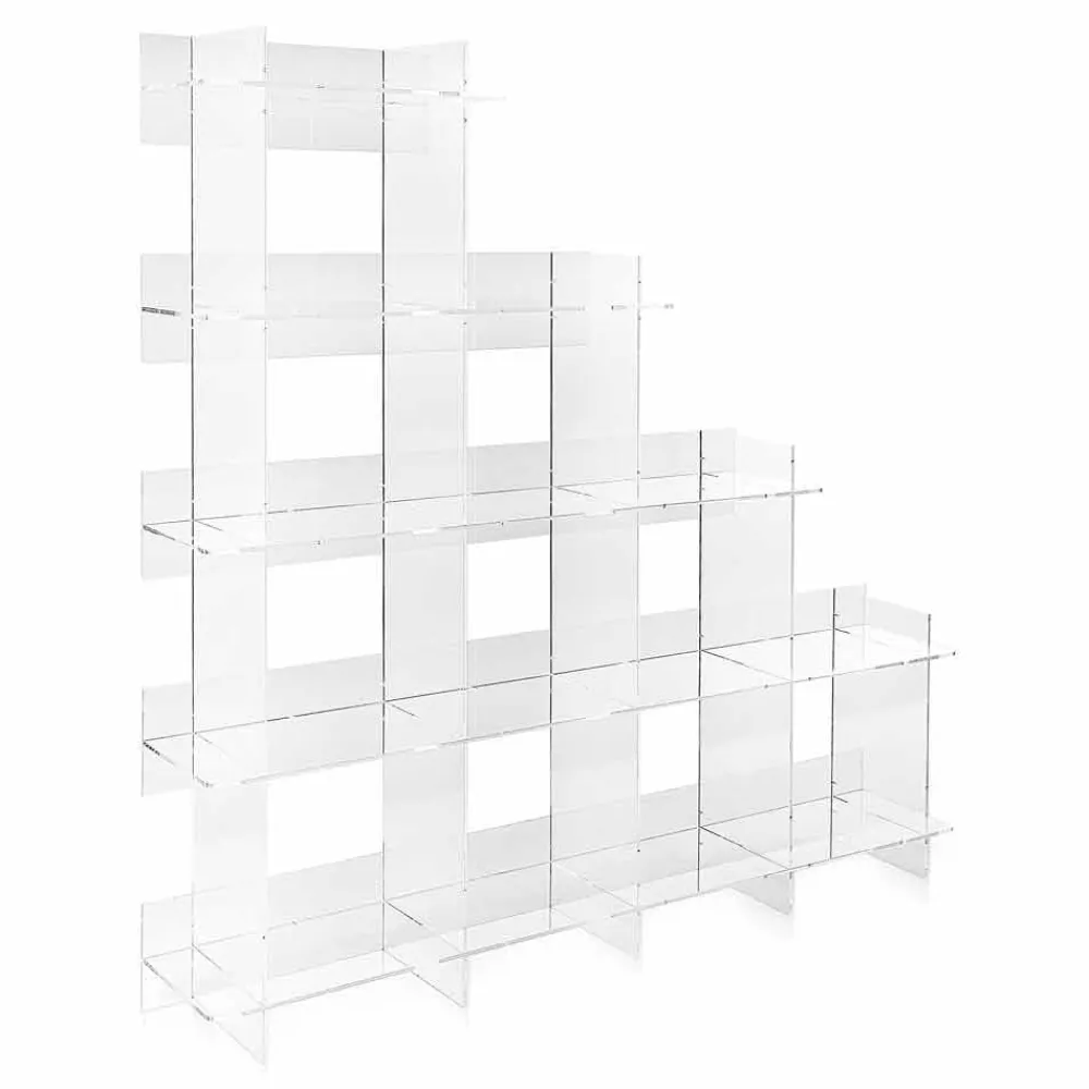 Viadurini Living Moderne Design Bücherregale-Sfera3 transparentes Wand Bücherregal L180 x H180 x P30 cm, hergestellt in Italien
