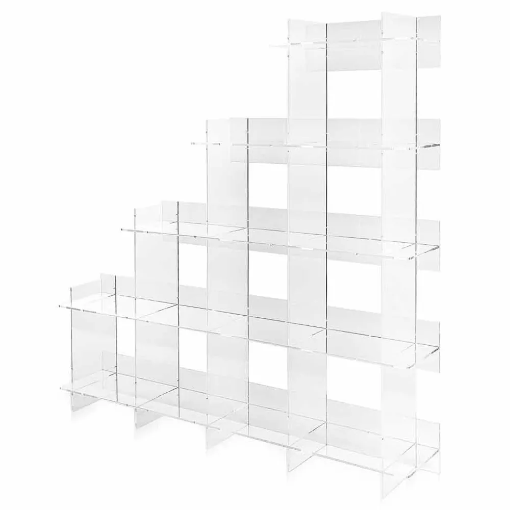 Viadurini Living Moderne Design Bücherregale-Sfera3 transparentes Wand Bücherregal L180 x H180 x P30 cm, hergestellt in Italien