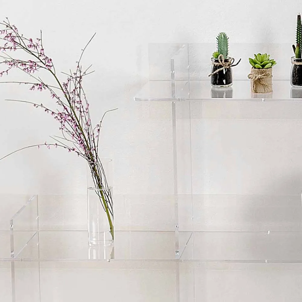 Viadurini Living Moderne Design Bücherregale-Sfera3 transparentes Wand Bücherregal L180 x H180 x P30 cm, hergestellt in Italien