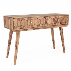 Viadurini Living Konsolentisch Flur-Sheesham Holzkonsole mit zwei Schubladen Ethnisches Design Homemotion - Fregene