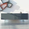 Viadurini Living Sideboards-Sideboard aus graphitgrauem MDF mit Glasfüßen Made in Italy - Zelia