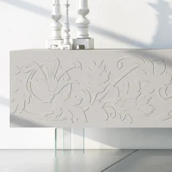 Viadurini Living Sideboards-Sideboard aus hellgrauem MDF mit Glasfüßen Made in Italy - Germena