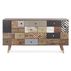 Viadurini Living Sideboards-Sideboard aus Mangoholz 2 Türen 4 Schubladen Ethnischer Stil Homemotion - Aurier