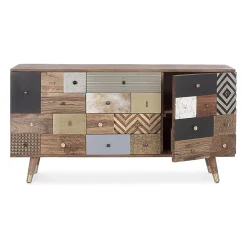 Viadurini Living Sideboards-Sideboard aus Mangoholz 2 Türen 4 Schubladen Ethnischer Stil Homemotion - Aurier