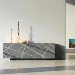 Viadurini Living Sideboards-Sideboard aus matt schlammlackiertem MDF mit Sockelgestell Made in Italy - Arise