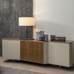 Viadurini Living Sideboards-Sideboard aus Mdf mit 2 Türen und 2 hervorstehenden Schubladen schräge Seiten - Caspiter