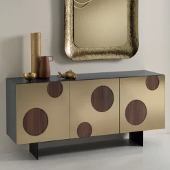 Viadurini Living Sideboards-Sideboard aus Melaminholz mit 3 Spiegeltüren Made in Italy - Lucinda