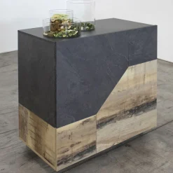 Viadurini Living Anrichte-Sideboard aus Melaminholz 3 Räume und 2 Regale Made in Italy - Alyssa