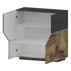 Viadurini Living Anrichte-Sideboard aus Melaminholz 3 Räume und 2 Regale Made in Italy - Alyssa