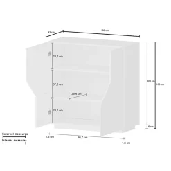 Viadurini Living Anrichte-Sideboard aus Melaminholz 3 Räume und 2 Regale Made in Italy - Alyssa