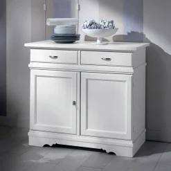 Viadurini Classic Anrichte-Sideboard aus weiß lackiertem Holz mit 2 Türen und 2 Schubladen, hergestellt in Italien – Sogbo