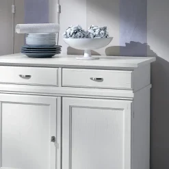 Viadurini Classic Anrichte-Sideboard aus weiß lackiertem Holz mit 2 Türen und 2 Schubladen, hergestellt in Italien – Sogbo