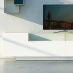 Viadurini Living Sideboards-Sideboard aus weißem MDF mit Glaskasten und Sockelfuß Made in Italy - Kisha