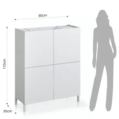 Viadurini Living Anrichte-Sideboard mit 4 Holzschwingtüren – Tantalus