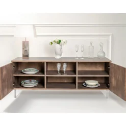 Viadurini Living Sideboards-Sideboard mit 2 Türen und 2 zentralen offenen Fächern aus Melamin, hergestellt in Italien – Minnie