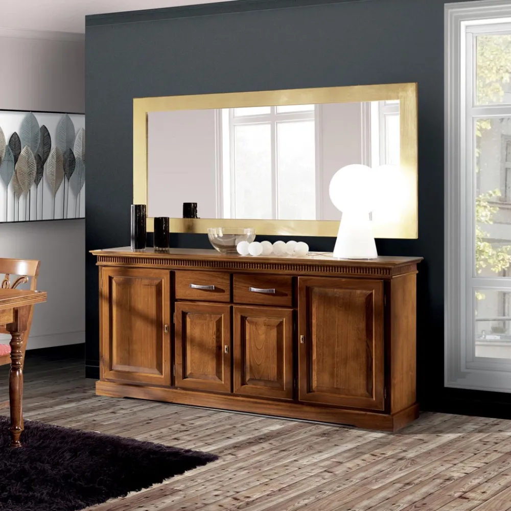 Viadurini Classic Anrichte-Sideboard mit 4 Türen und 2 Schubladen aus Bassano-Holz, hergestellt in Italien – Tanit