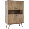 Viadurini Living Sideboards-Sideboard mit 4 Türen und Regal aus Mangoholz im Vintage-Stil - Desiderio