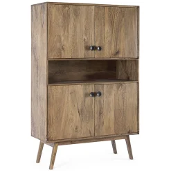 Viadurini Living Sideboards-Sideboard mit 4 Türen und Regal aus Mangoholz im Vintage-Stil - Desiderio
