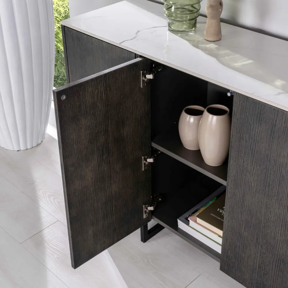 Viadurini Living Sideboards-Sideboard mit MDF, Keramikstruktur und 4 Türen mit Soft-Closing – Click