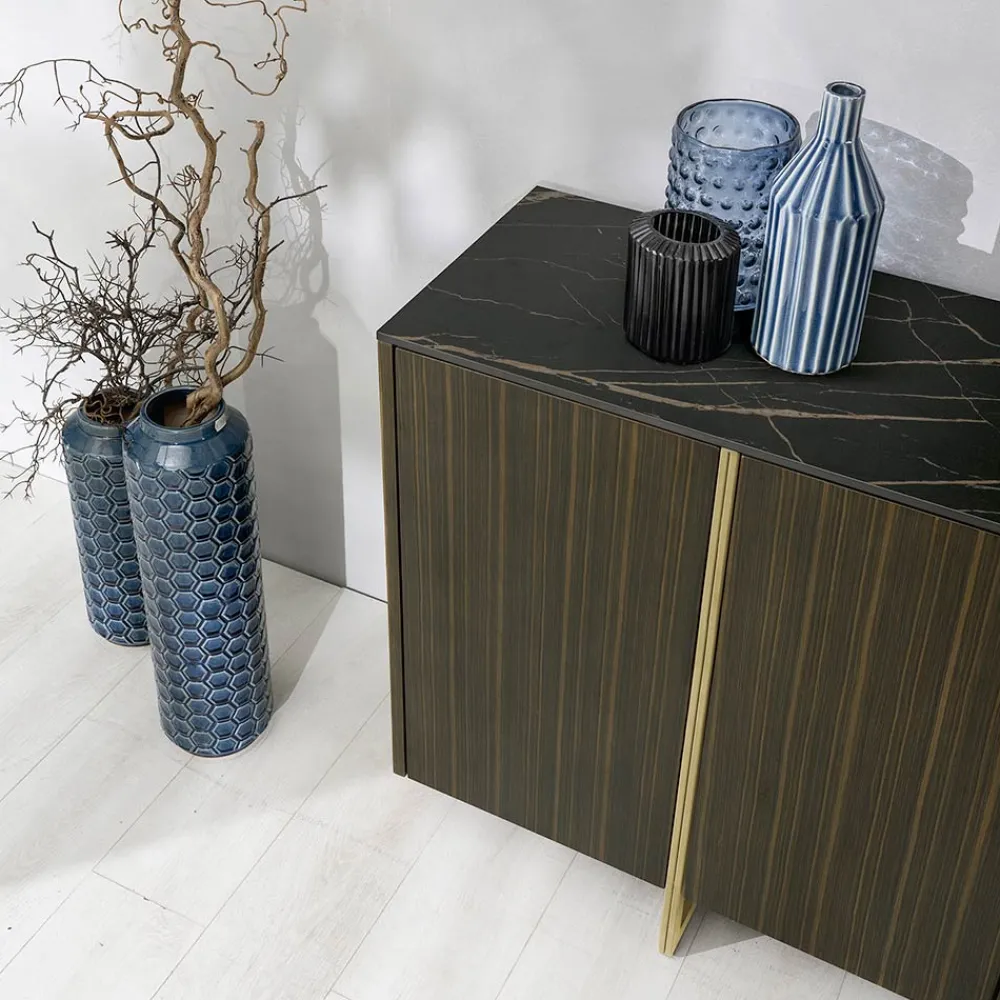 Viadurini Living Sideboards-Sideboard mit MDF, Keramikstruktur und 4 Türen mit Soft-Closing – Click