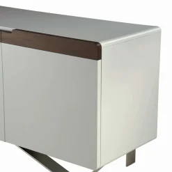 Viadurini Living Sideboards-Sideboard mit Struktur aus weißem MDF 2 Eisenfüße Made in Italy - Koralle