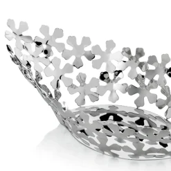 Viadurini Decor Küchenzubehör-Silbernes Design-Mittelstück aus Metall mit Design-Blumendekorationen - Megghy