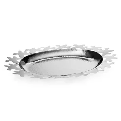 Viadurini Decor Küchenzubehör-Silbernes Metalldesign-Mittelstück mit verziertem Rand - Cordoba