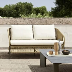 Varaschin Gartensofas-2-Sitzer Gartensofa aus Aluminium mit Geflecht - Cricket von