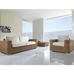 Viadurini in the Garden Gartensofas-3-Sitzer Gartensofa aus handgewebtem Polyrattan - Yoko