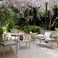 Viadurini in the Garden Gartensofas-2-Sitzer Gartensofa mit Stahlgestell Made in Italy - Nilda