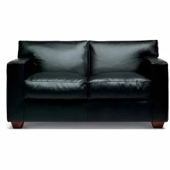 Viadurini Italian Sofas Moderne Sofas-2-Sitzer Ledersofa mit Füßen aus Nussbaumholz Made in Italy - Alessandria