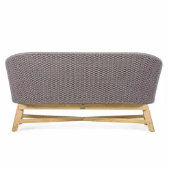 Viadurini in the Garden Gartensofas-2-Sitzer Outdoor-Sofa aus Stoff mit Teakstruktur, Homemotion - Azeno