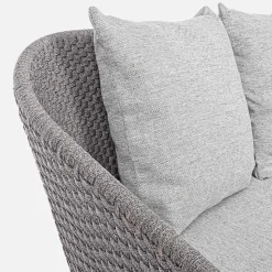 Viadurini in the Garden Gartensofas-2-Sitzer Outdoor-Sofa aus Stoff mit Teakstruktur, Homemotion - Azeno