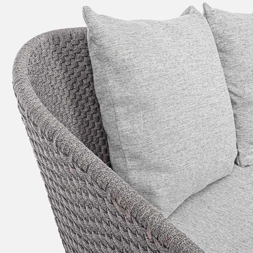 Viadurini in the Garden Gartensofas-2-Sitzer Outdoor-Sofa aus Stoff mit Teakstruktur, Homemotion - Azeno